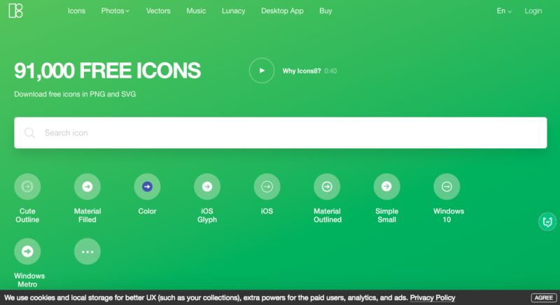icons8|国外著名免费可商用设计素材网站,提供海量GIF图标、照片、插画设计素材