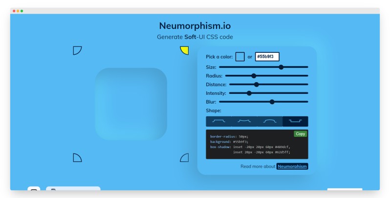 Neumorphism | 免费在线CSS阴影生成器
